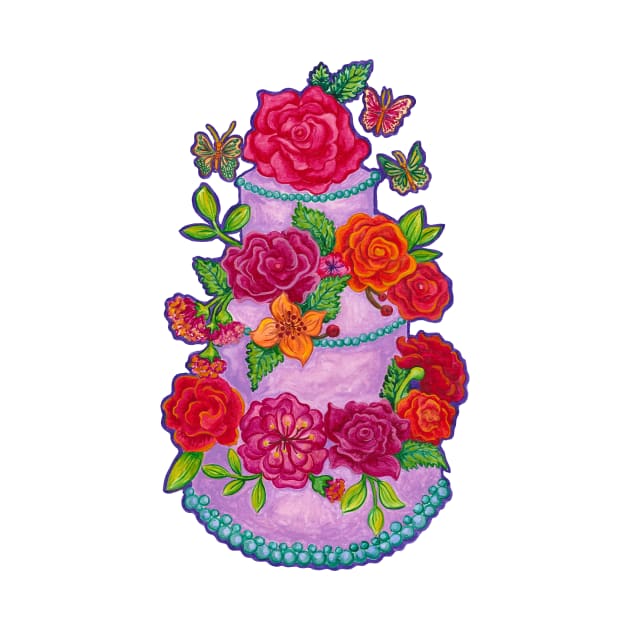 Frenchy's Floral Cake for a Preppy Party by astrongwater