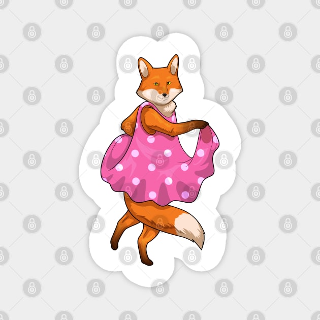 Fox Polka Dots Dress Magnet by Markus Schnabel