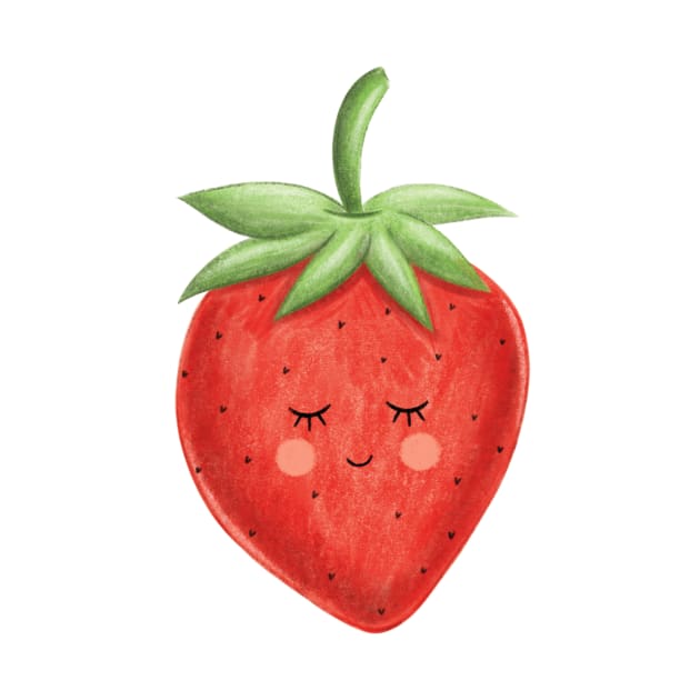 Cute Strawberry by The Pretty Pink Studio