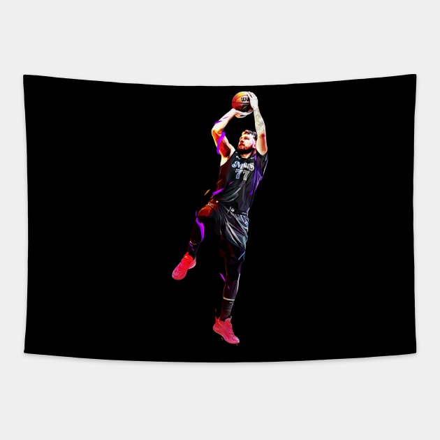 Luka Doncic Low Poly Tapestry by pxl_g