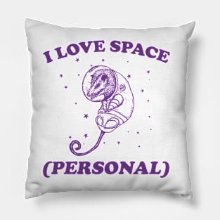 i love space ( personal ) - Retro Cartoon T Shirt, Possum Meme Pillow