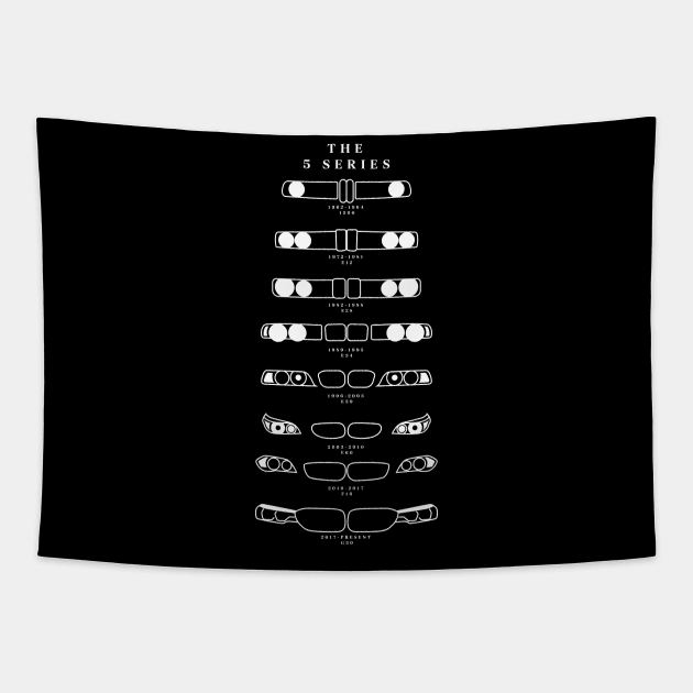 BMW 5 SERIES HISTORY Tapestry by petrolhead