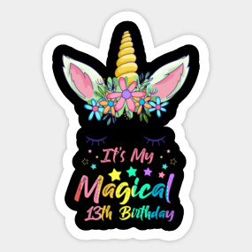Unicorn 9th Birthday Magical Party Girls 9 Years Old 9th Birthday Unicorn Party Gift Idea Sticker Teepublic Au
