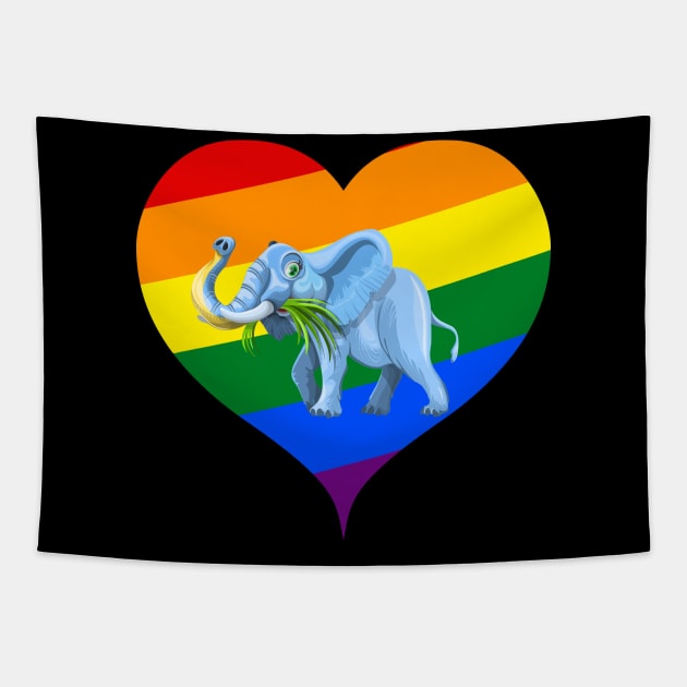 baby elephant in heart Tapestry by Design Knight