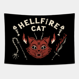 Angry Hellfire cat Tapestry