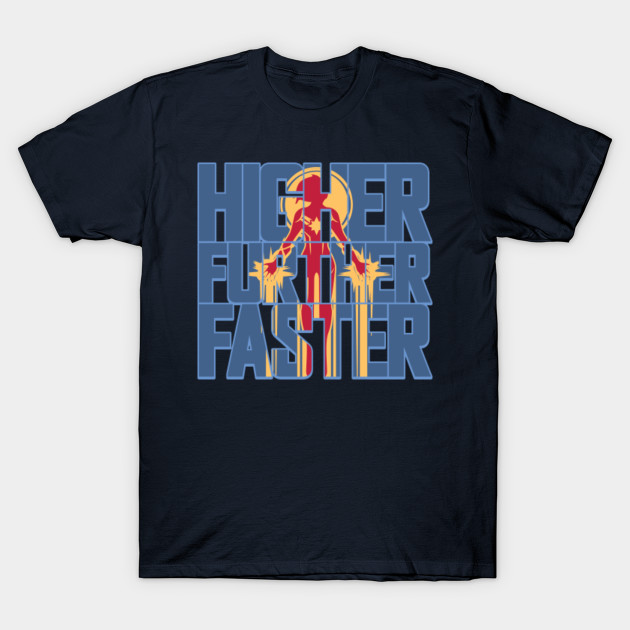 captain marvel t shirt higher further faster