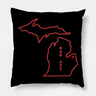 Bad Axe MI Love (Red) Pillow