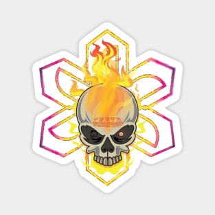 Teethgrinder Flaming Skull Magnet