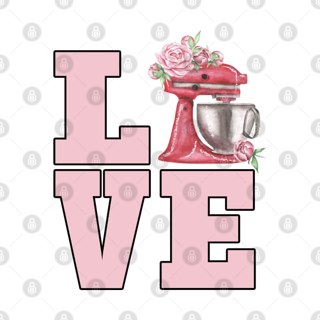 I Love Baking Cute Cooking Lover Pastry Chef Watercolor by MintedFresh