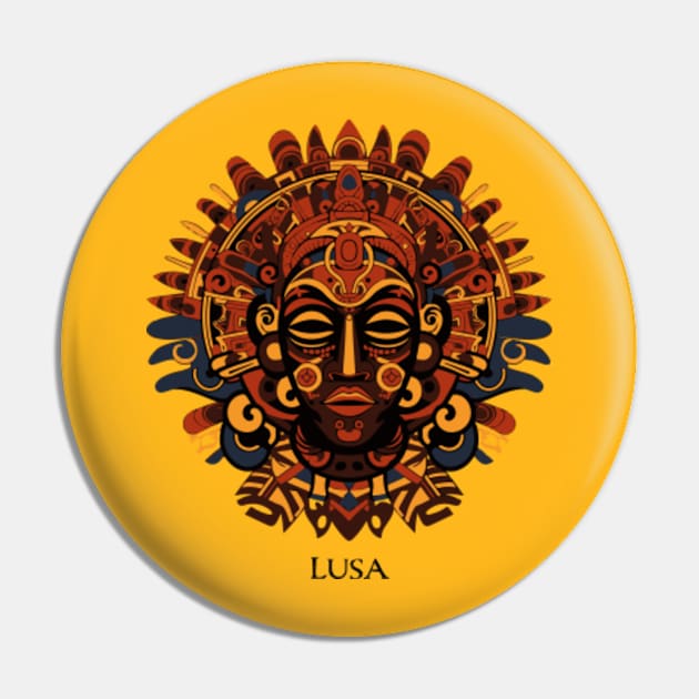 Lusa - Kongo creator god and sun deity - Illustration of an African God Pin by VEKULI