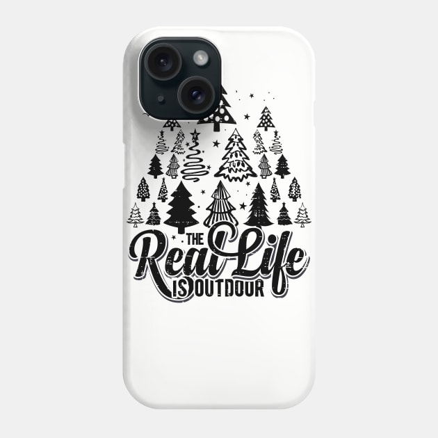 christmas trees mountain outdoor nature hiking gift Phone Case by Keetano