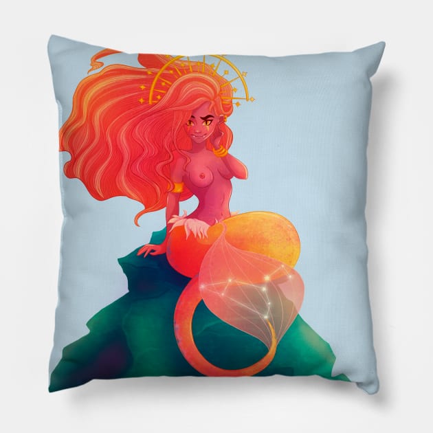 Leo Mermaid Pillow by lisaspiral