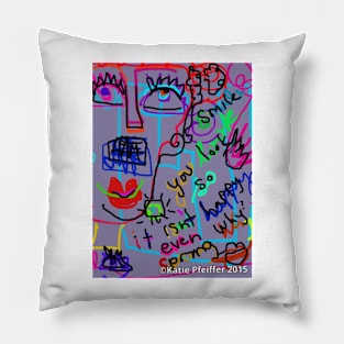 Grouchy Spring Doodle Pillow