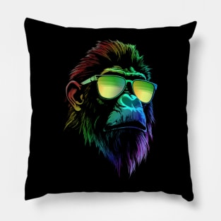 Baboon Sunglasses Vibrant Color Pillow