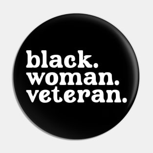 Black Woman Veteran Pin