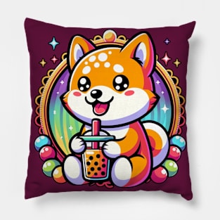 Bubbletea And Fox Pillow