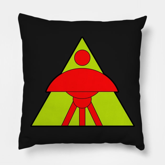 Tripod Warning Marker Pillow by Hereticwerks