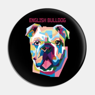 Pop art English bulldog in WPAP Pin