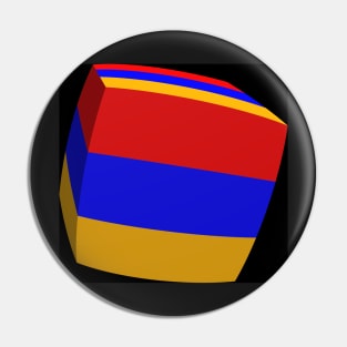 Armenia Flag cubed. Pin