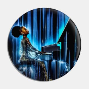 Black girl playing piano Pin
