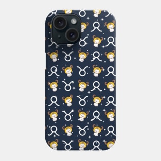 Taurus Zodiac Cat Pattern Phone Case