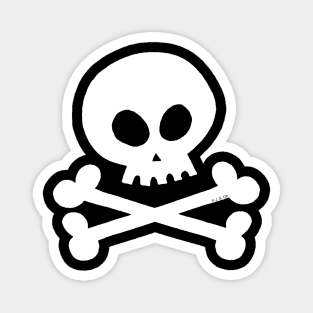 cool white skull crossbones Magnet