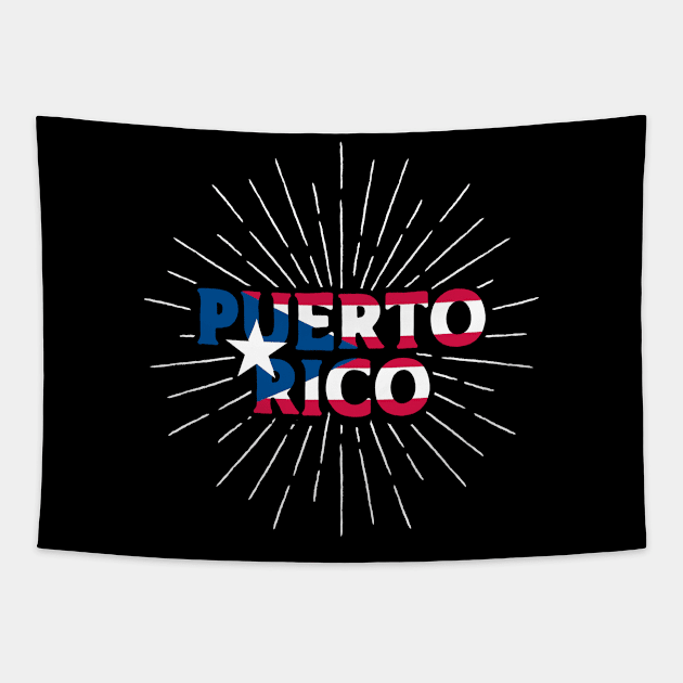 Puerto Rico Heritage Flag Tapestry by Toeffishirts