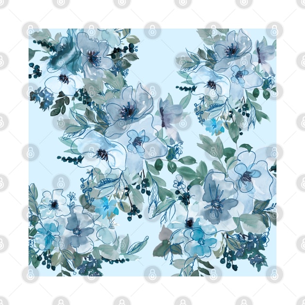 Blue pastel floral #1 by GreekTavern