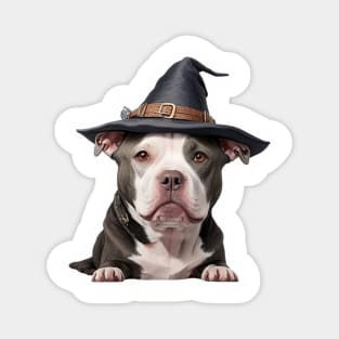 Cute Pitbull Witch Magnet