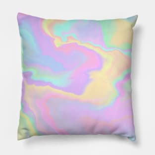 Rainbow fluid pour pastel colors abstract Pillow