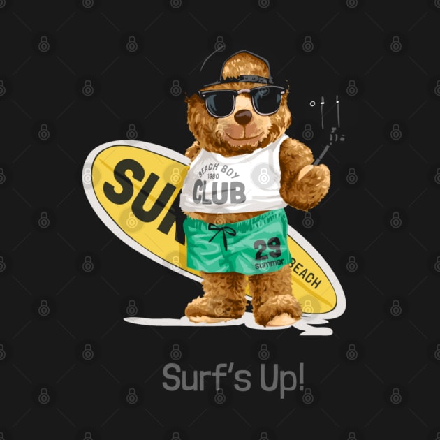 The bear design "Surf's Up!" by Art Cloth Studio