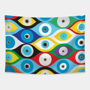 Colorful Evil Eye protection pattern Tapestry