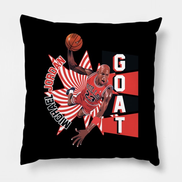 MJ Goat Basketball Legend Team! Pillow by Grindbising