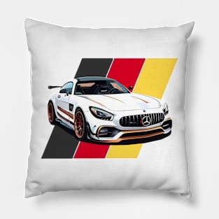 Mercedes amg with germany flag victor art Pillow