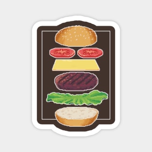 Pixel Art Burguer Anatomy Magnet