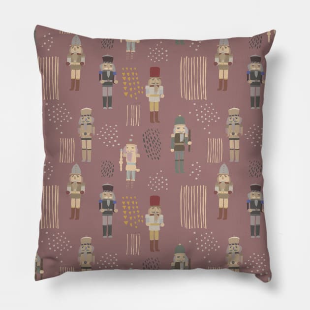 Nutcracker tossed and pattern Pillow by Flyingrabbit