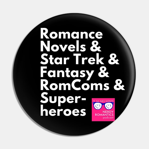 NRP Topic White Letters romance logo Pin by Nerdy Romantics Fan Shop