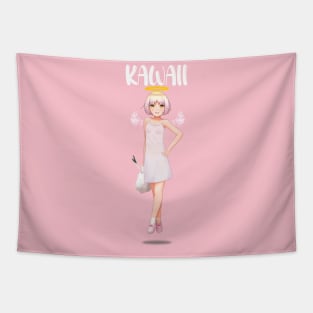 kawaii angel anime girl Tapestry