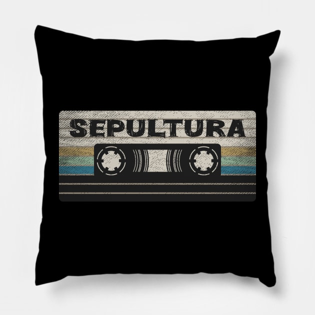 Sepultura Mix Tape Pillow by getinsideart