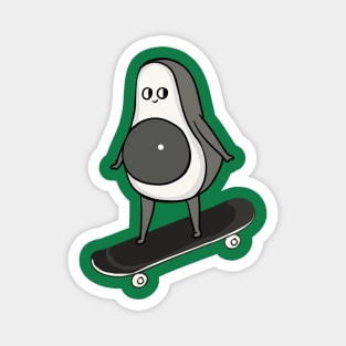 Skateboarding Avocado Magnet