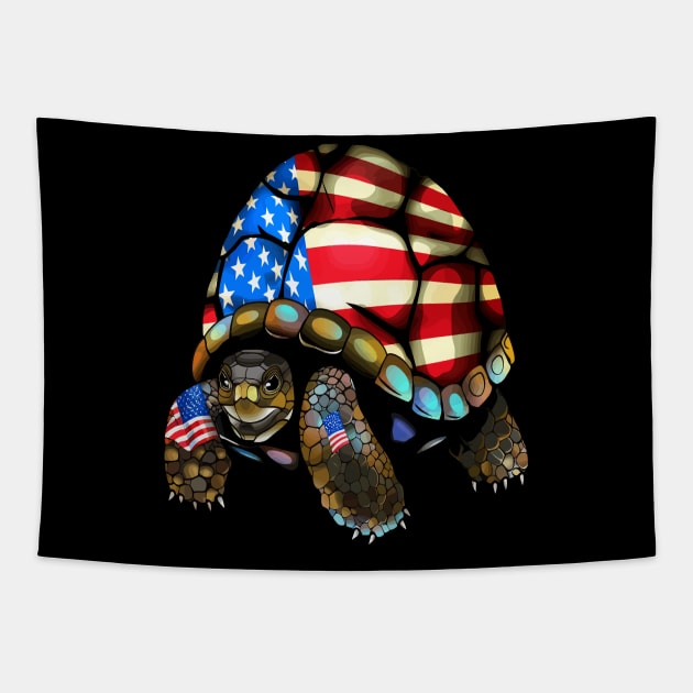 Patriotic Tortoise Tapestry by JH Mart