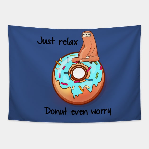 Just Relax - Sloth and Donut Tapestry by beelz