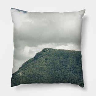 Green Solitary Mountain Pillow