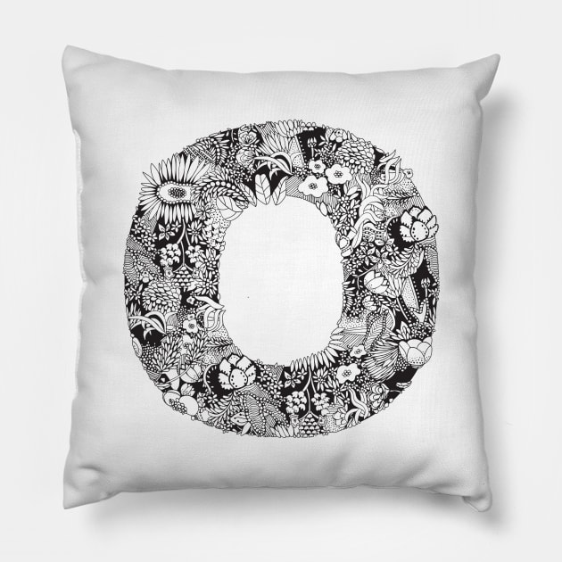 Floral Letter O Pillow by HayleyLaurenDesign