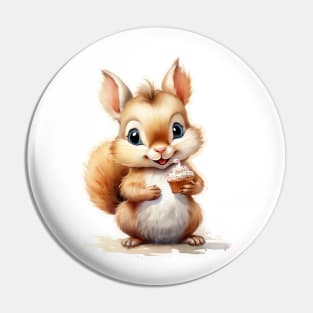 Squirrel with Cupcake Pin