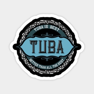 Tuba Is Best White Music Notes Circle Magnet