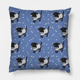 Christmas Winter Sweater Dog Pattern Pillow