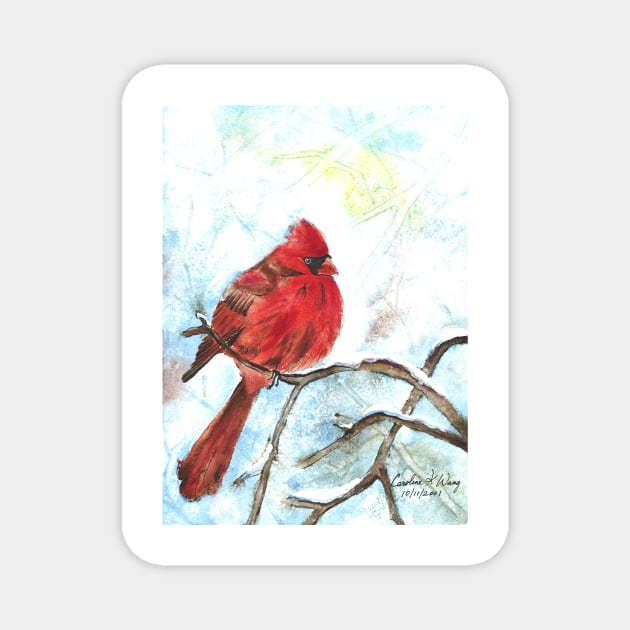 Red Bird Magnet by Cwang