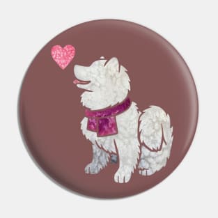 Watercolour Samoyed dog Pin