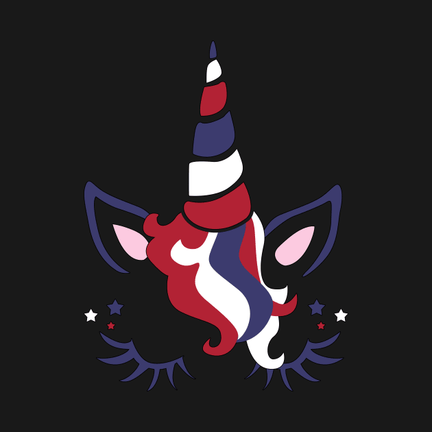 American Unicorn US Flag Cute Patriotic 4th of July by Simpsonfft